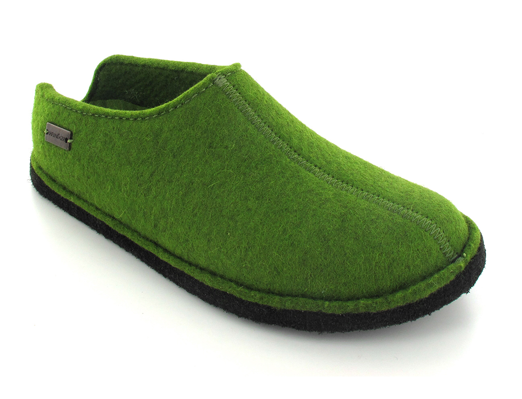 HAFLINGER&#168; Wool Felt Slippers / Flair Smily Grass-Green