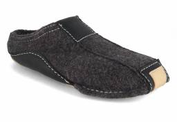 HAFLINGER¨ Pocahontas Wool and Leather Slippers / Anthracite