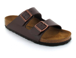 BIRKENSTOCK¨ Faux Leather Sandals / Arizona dark brown / Slim Edition