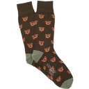 Corgi Angry Bear Pattern Socks - Khaki - Large