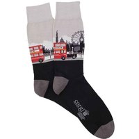 Corgi London Bus Scene Socks - Black - Extra Large